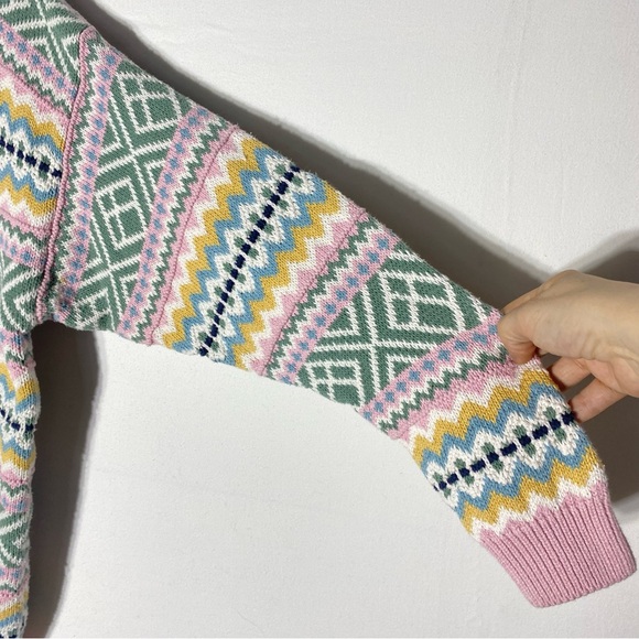 Vintage Cotton Ginny Striped Pastel Cotton Knit Crew Neck Sweater S - Picture 3 of 15